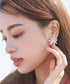 リボンフラワービジューピアス